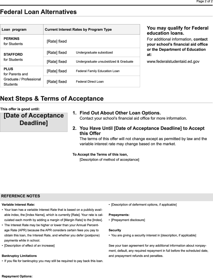 H-19 Private Education Loan Approval Model Form continued