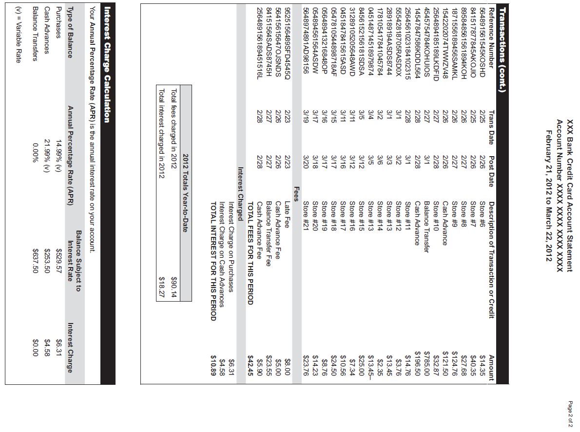 G-18(F)—Periodic Statement Form (contd.) 