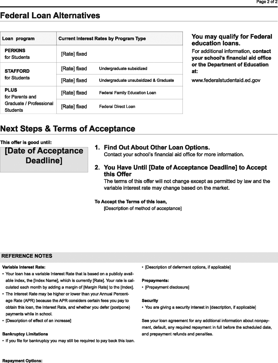 H-19—Private Education Loan Approval Model Form continued