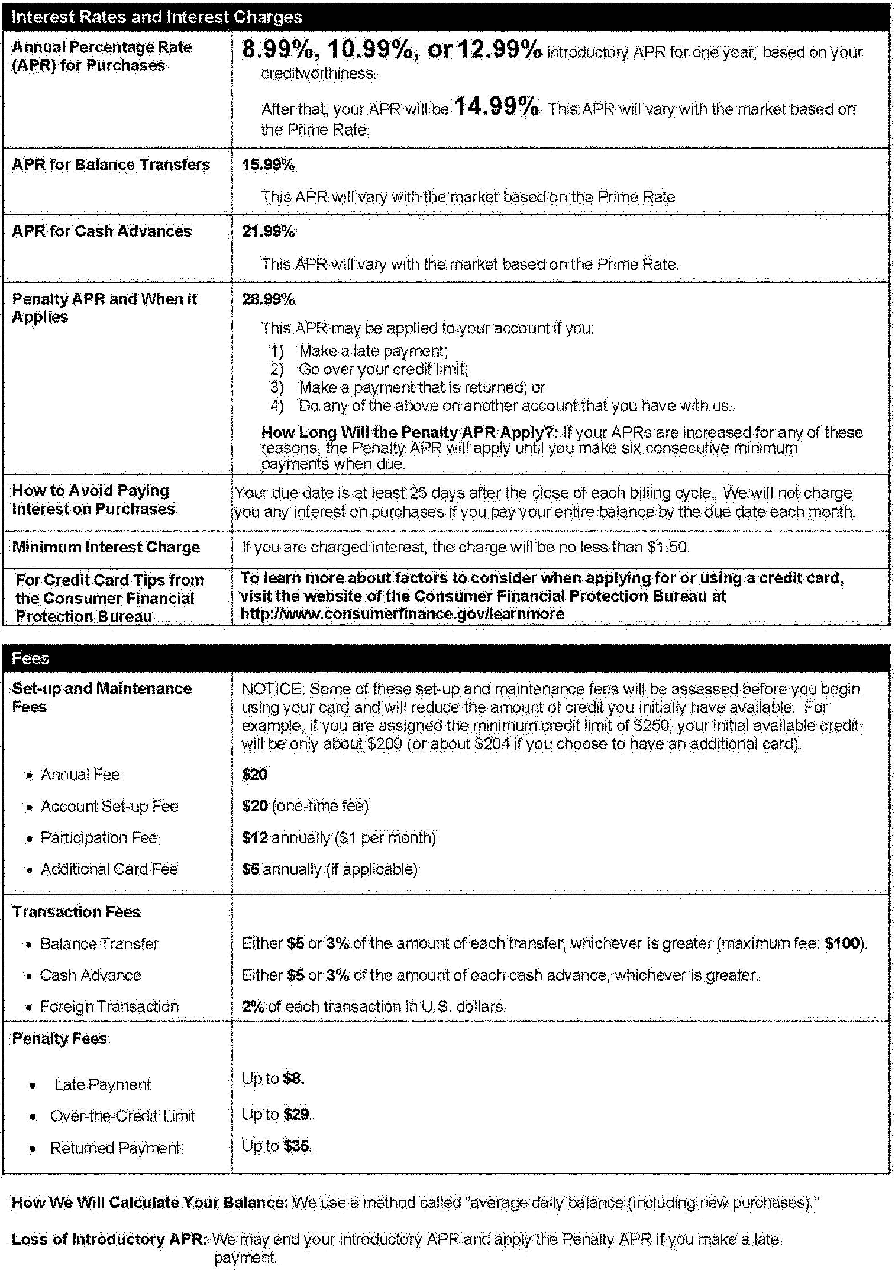 G-10(C)—Applications and Solicitations Sample (Credit Cards)