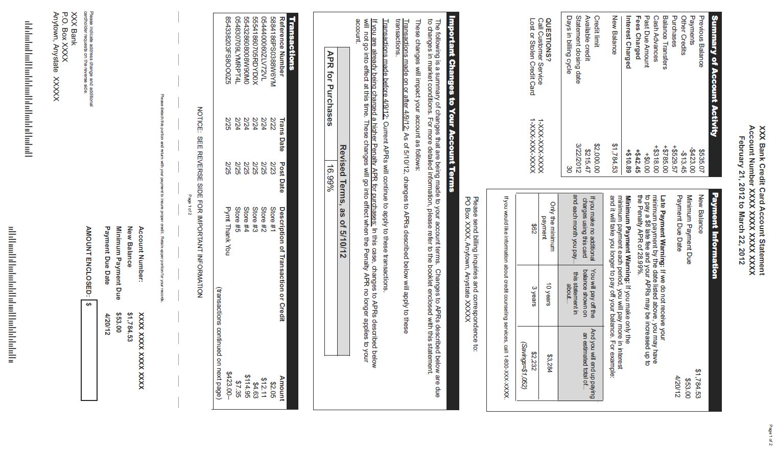 G-18(F)—Periodic Statement Form